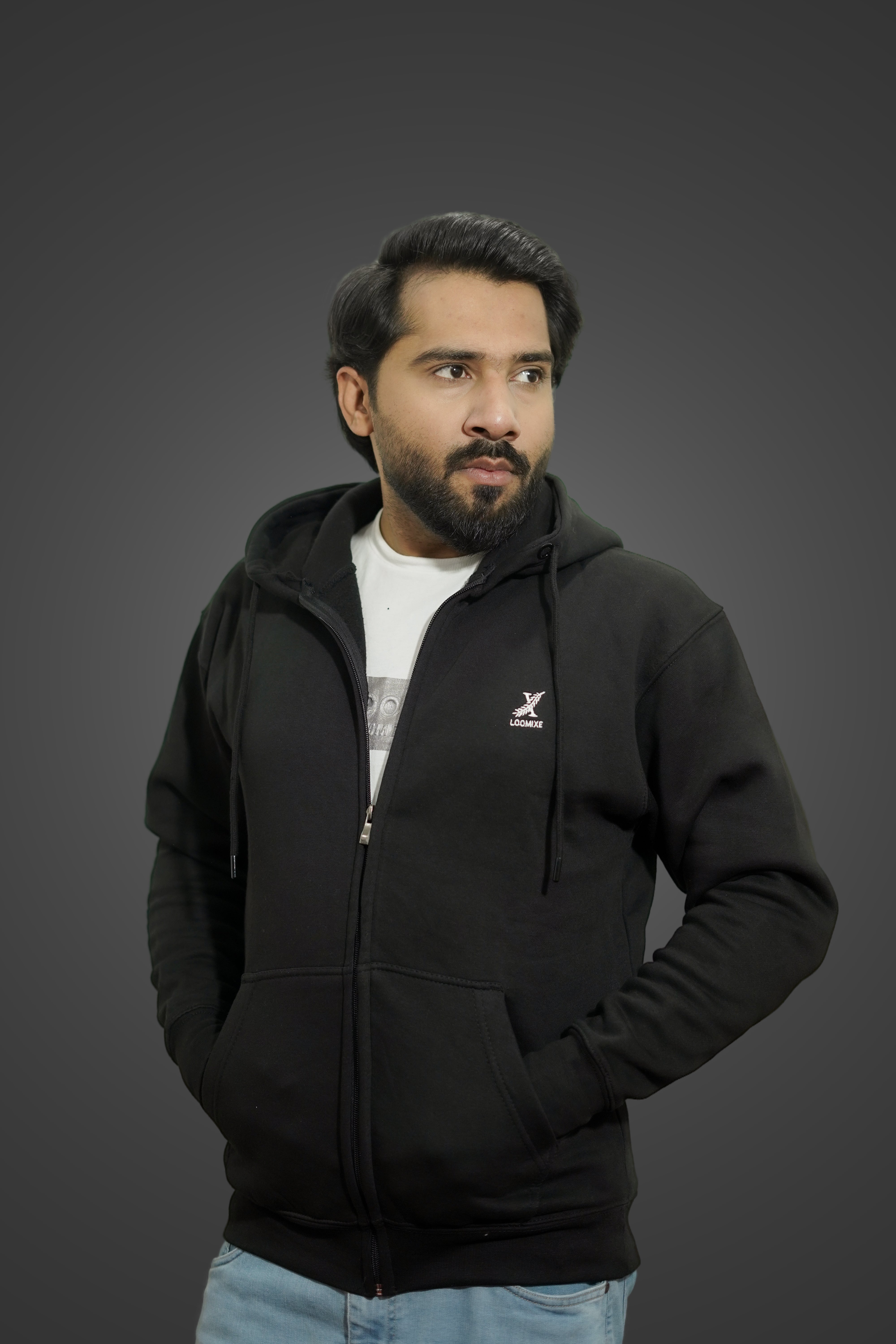 Classic Black Zip-Up Hoodie