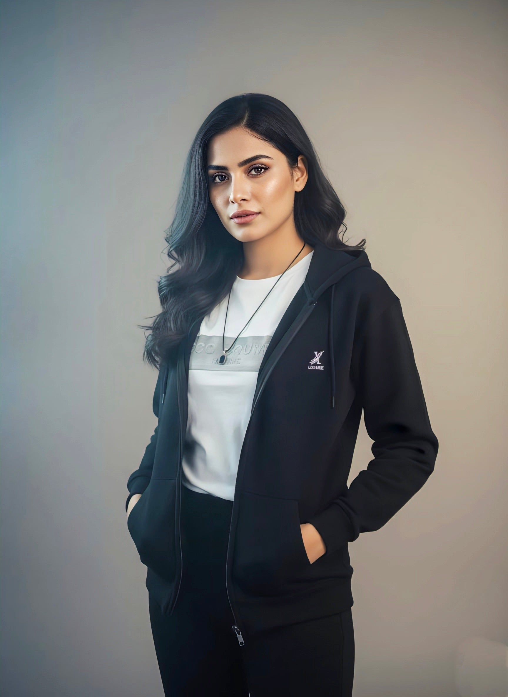 Classic Black Basic Black Zipper for Women Soft & Stylish.